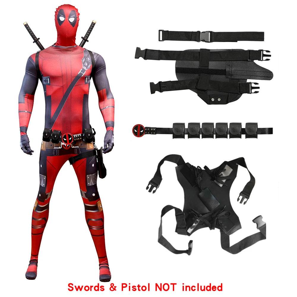 Premium Deadpool Costume With Backpack Holster For Kids - ToylandEU