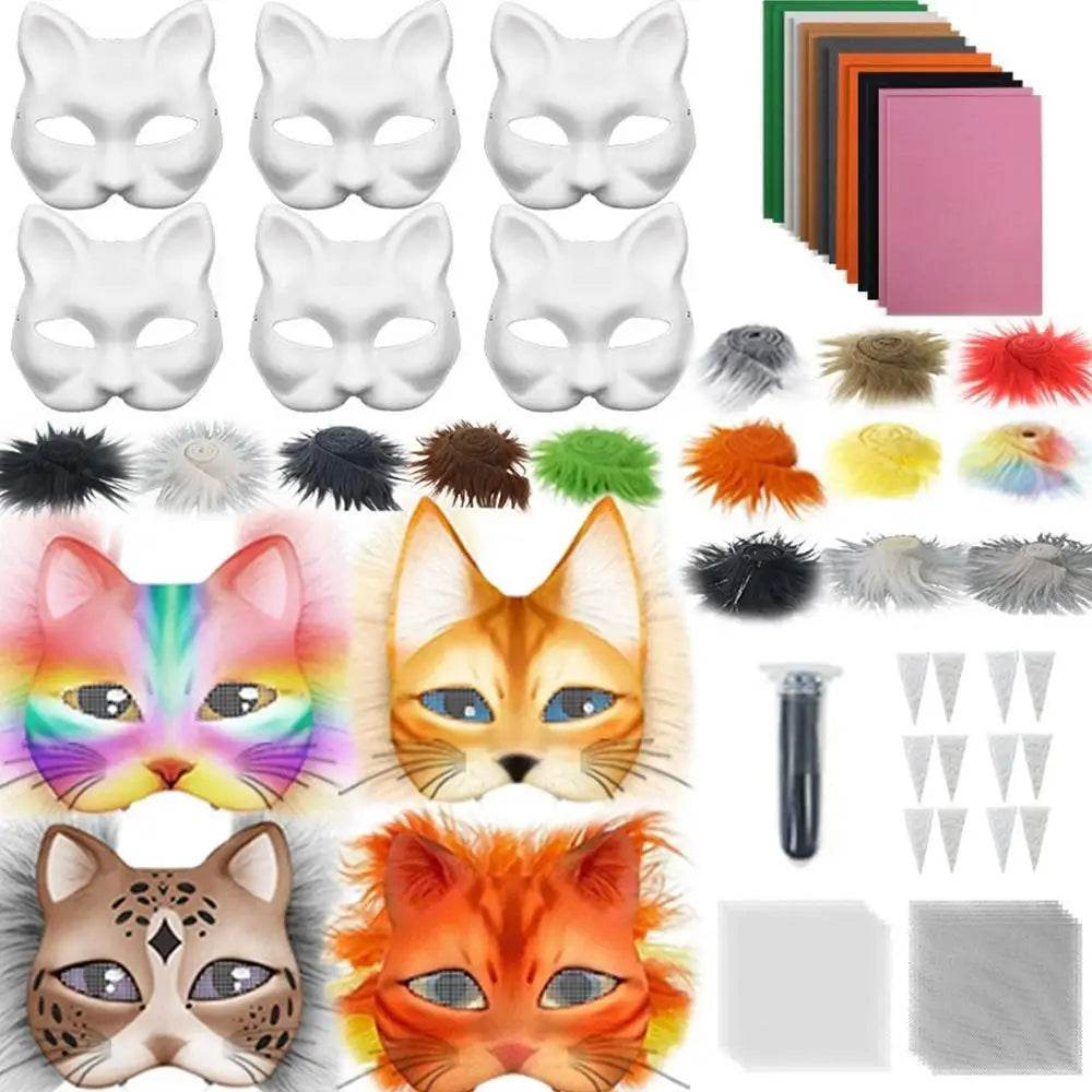 Premium Deluxe Cat Masks Felt Mask Craft Kit For Painting - ToylandEU