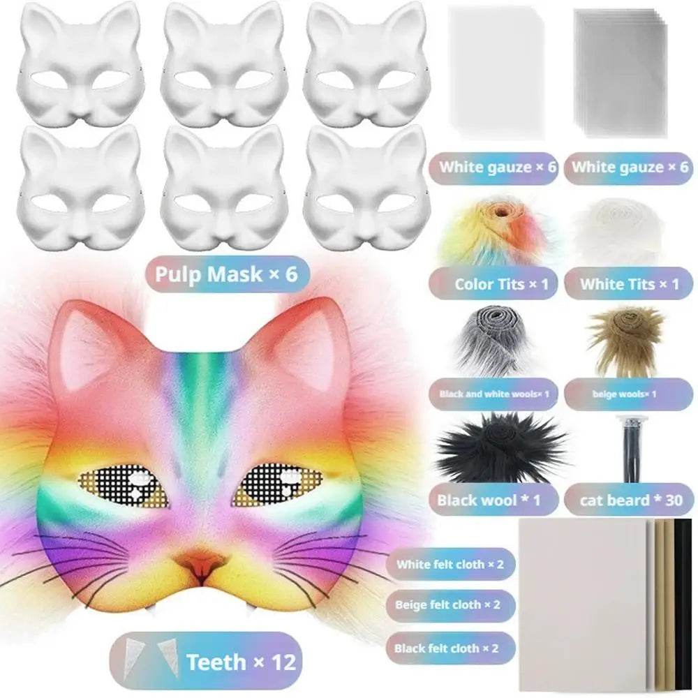 Premium Deluxe Cat Masks Felt Mask Craft Kit For Painting - ToylandEU
