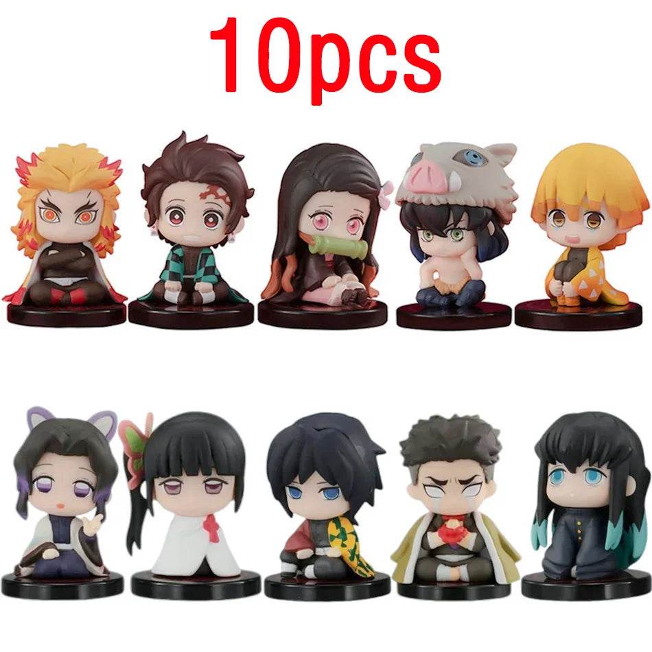 Premium Demon Slayer Action Figures Q Version 10pc For Fans - ToylandEU