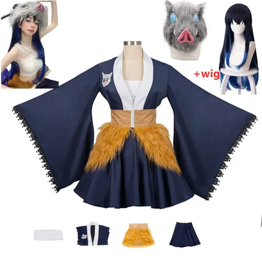 Premium Demon Slayer Cosplay Costume With Wig For Adults - ToylandEU