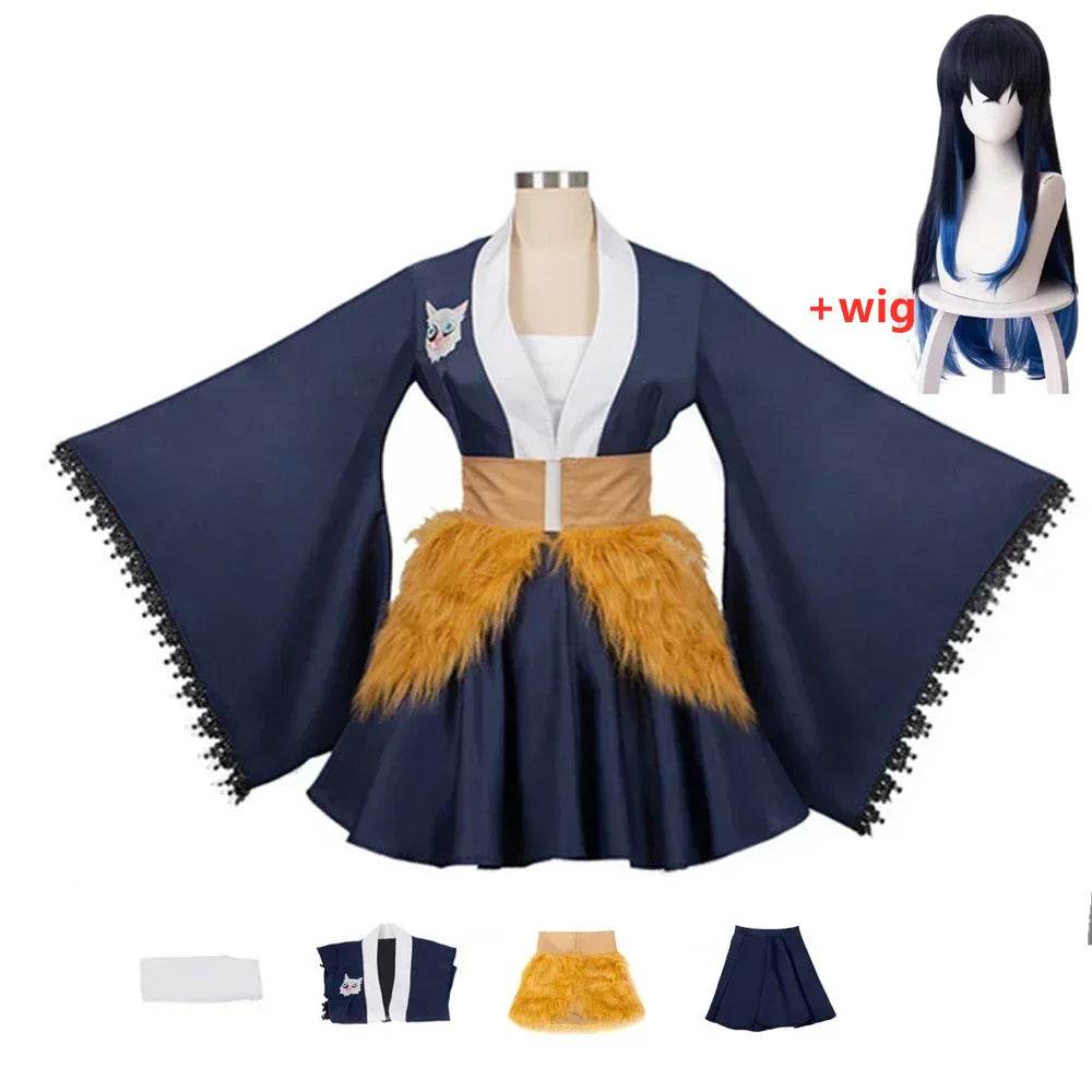 Premium Demon Slayer Cosplay Costume With Wig For Adults - ToylandEU