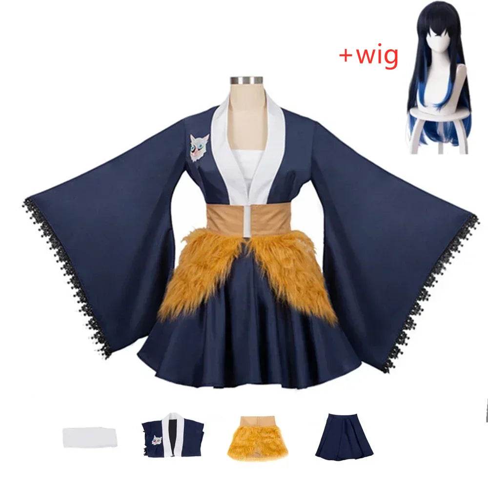 Premium Demon Slayer Cosplay Costume With Wig For Adults - ToylandEU