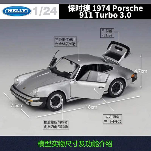 Premium Die Cast Porsche 911 Model Car 1 24 Turbocharged - ToylandEU