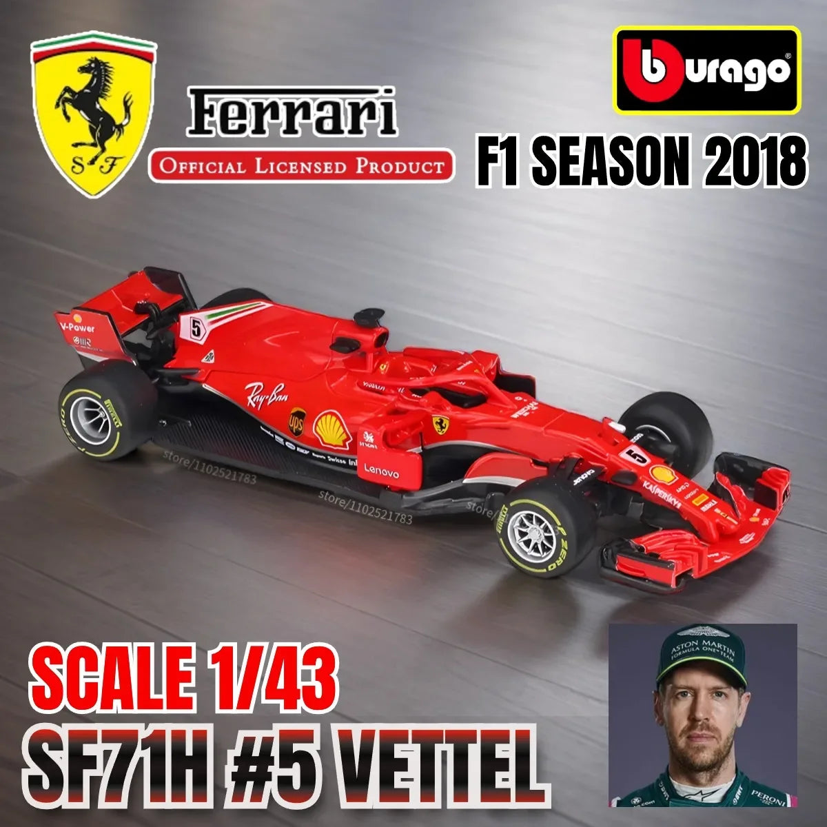 Premium Diecast 1to43 F1 Racing Car Model By Bburago - ToylandEU
