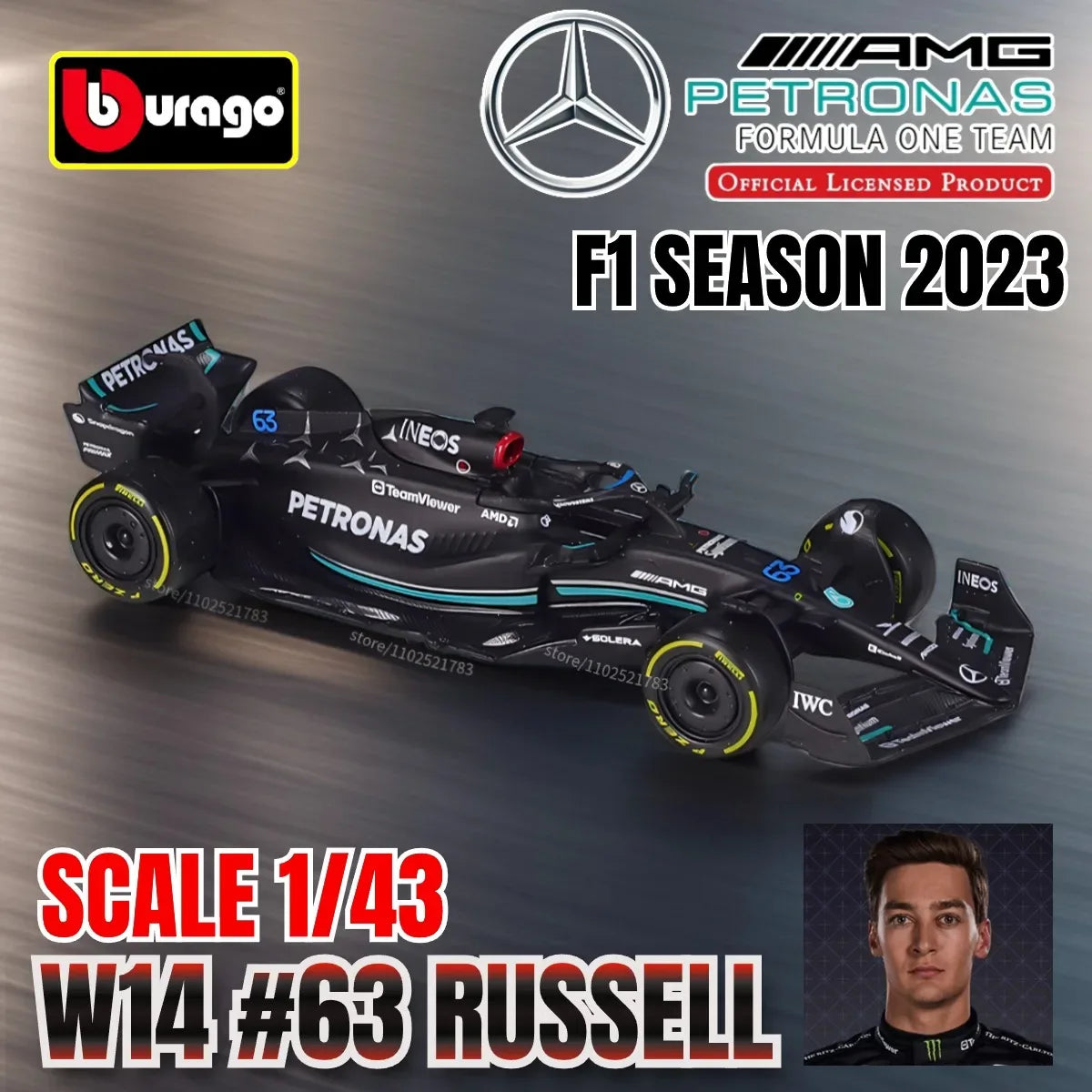 Premium Diecast 1to43 F1 Racing Car Model By Bburago - ToylandEU