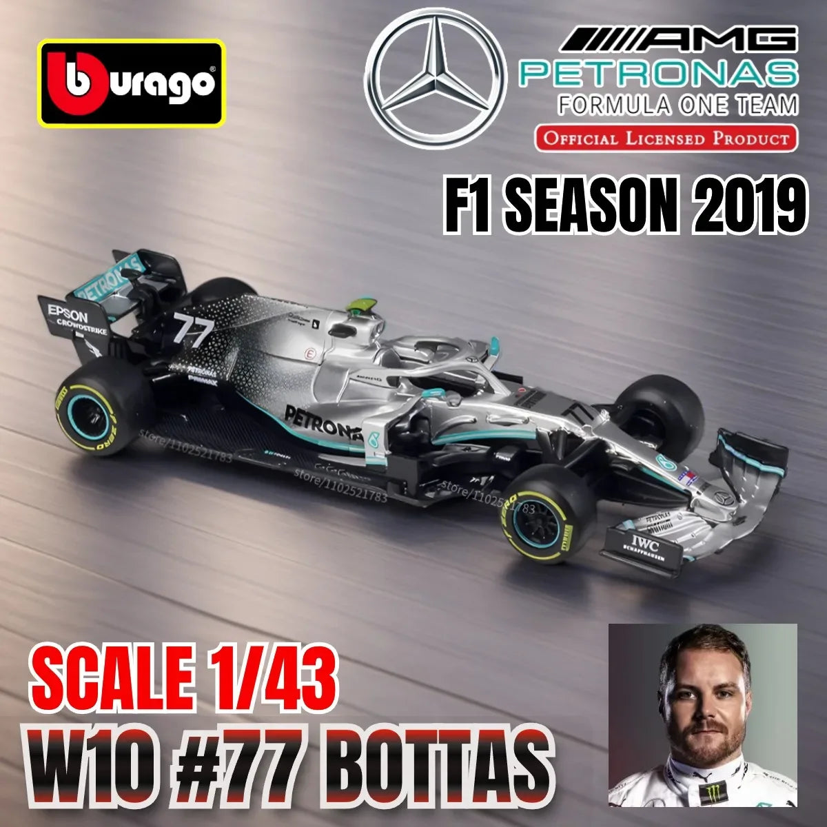 Premium Diecast 1to43 F1 Racing Car Model By Bburago - ToylandEU
