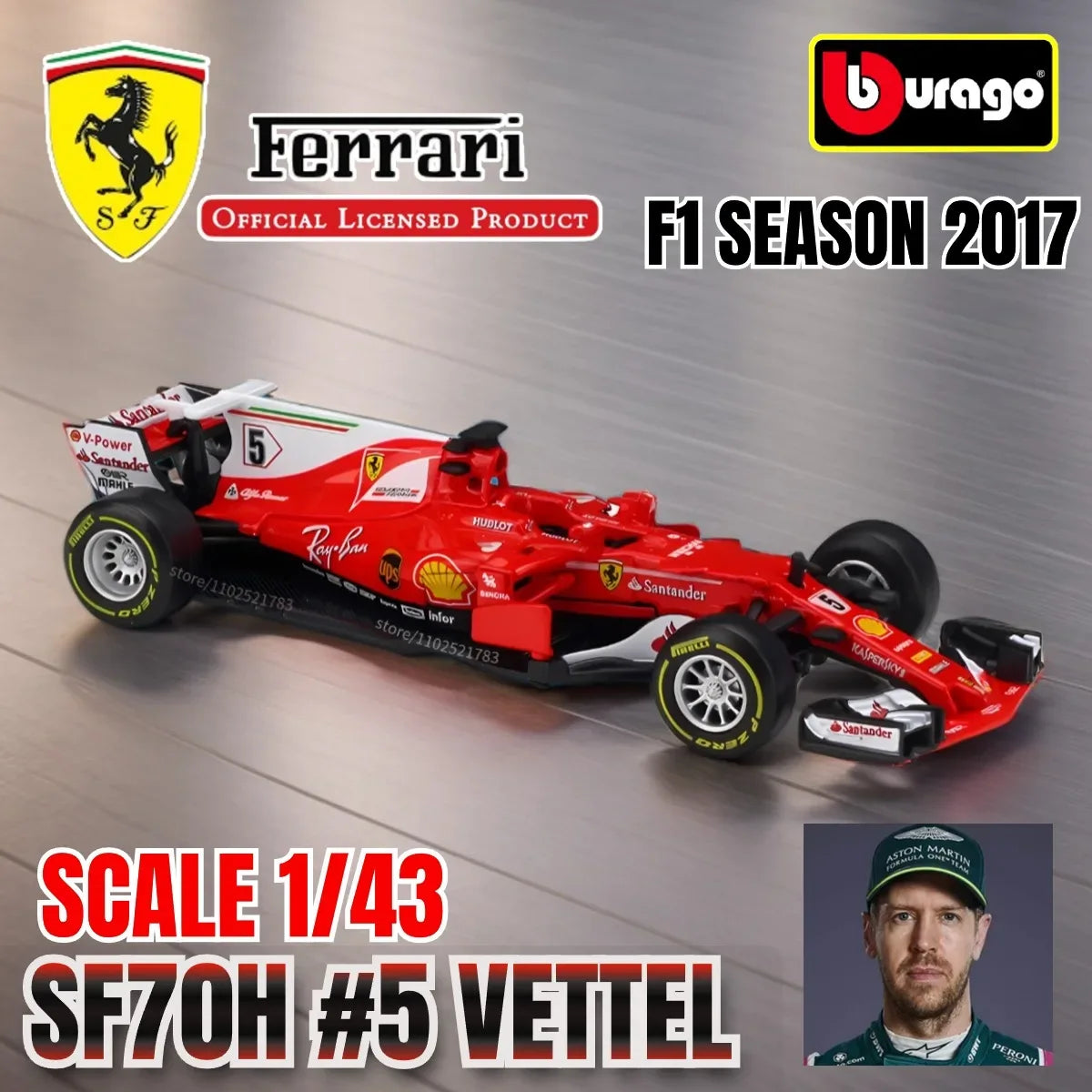 Premium Diecast 1to43 F1 Racing Car Model By Bburago - ToylandEU