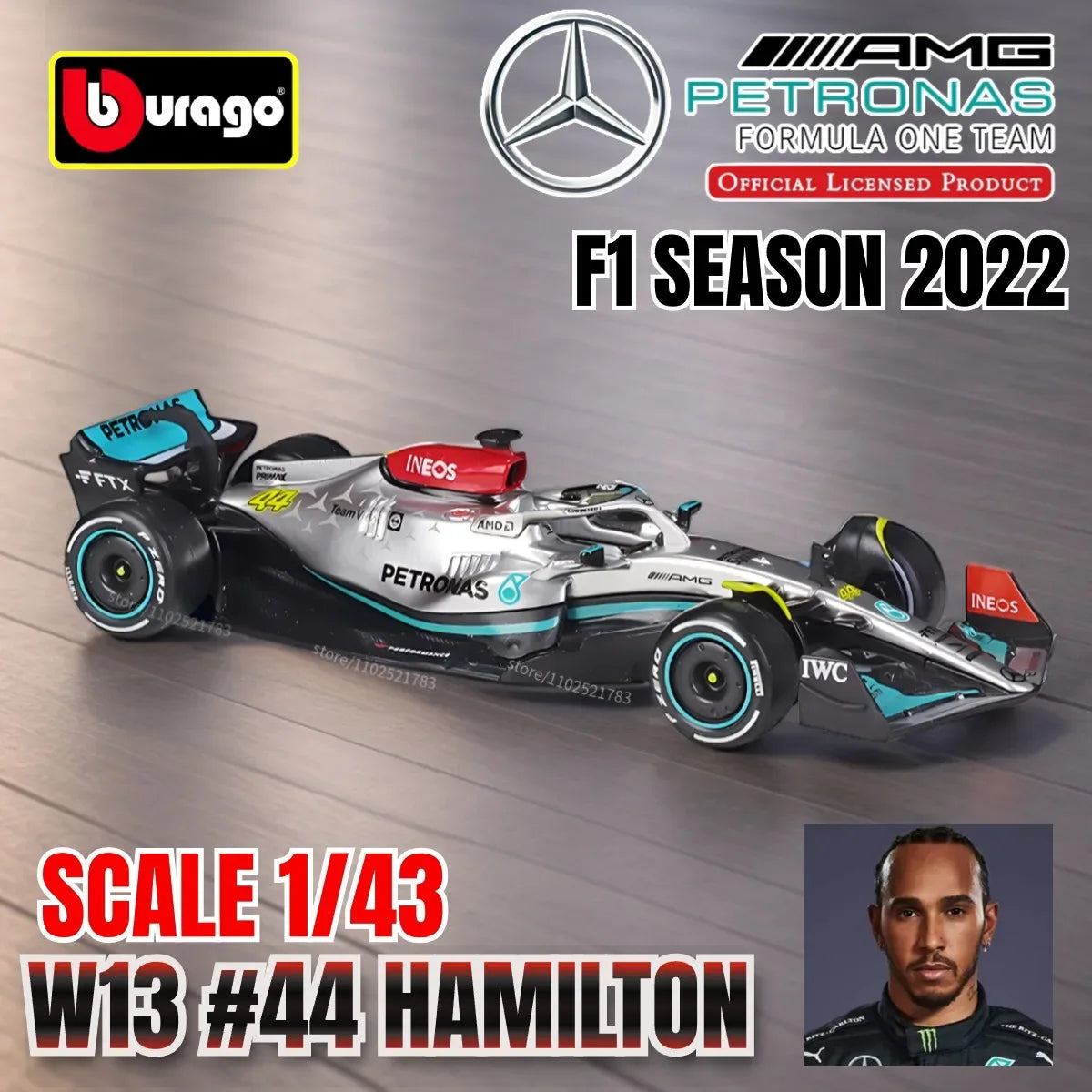 Premium Diecast 1to43 F1 Racing Car Model By Bburago - ToylandEU