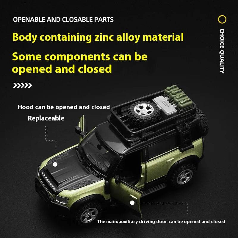 Premium Diecast Alloy Model Car 1-43 Scale Land Rover Defender 110 Assembly Modification Series For Collectors - ToylandEU