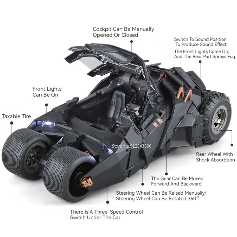 Premium Diecast Batmobile Model Car Sound And Light For Collectors - ToylandEU