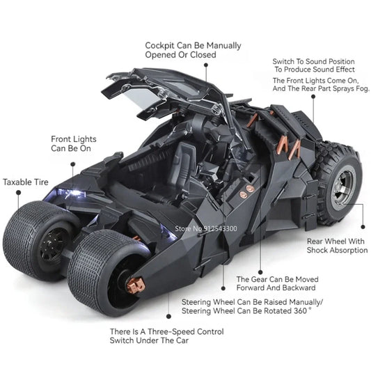 Premium Diecast Batmobile Model Car Sound And Light For Collectors - ToylandEU