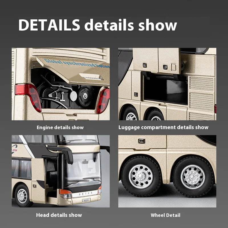 Premium Diecast Bus Model 1:30 Scale Double Decker Kids - ToylandEU