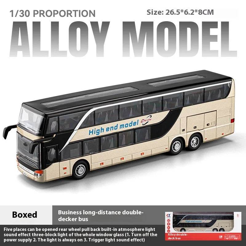 Premium Diecast Bus Model 1:30 Scale Double Decker Kids - ToylandEU