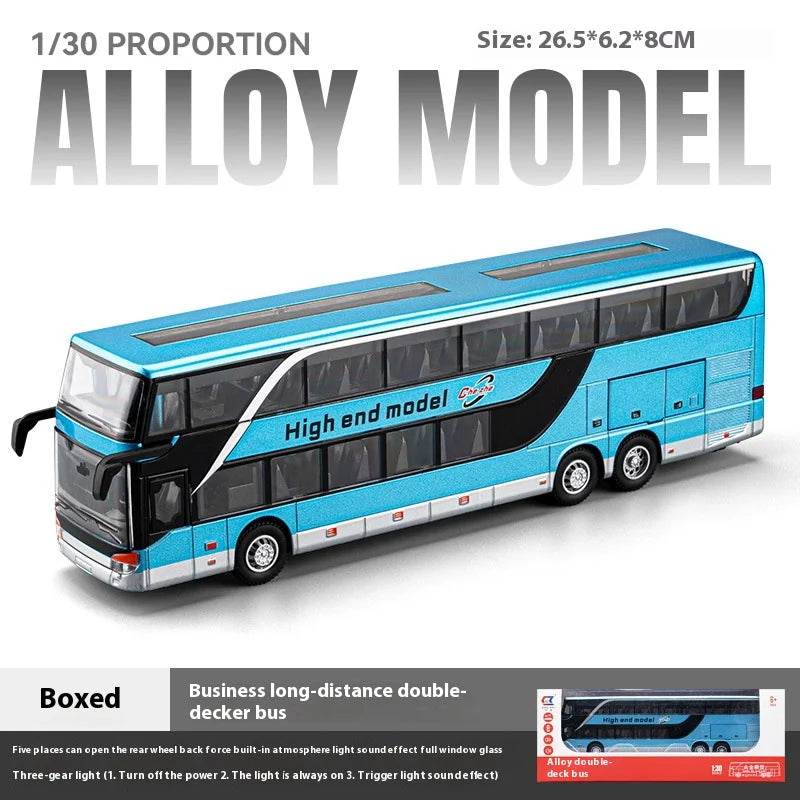 Premium Diecast Bus Model 1:30 Scale Double Decker Kids - ToylandEU