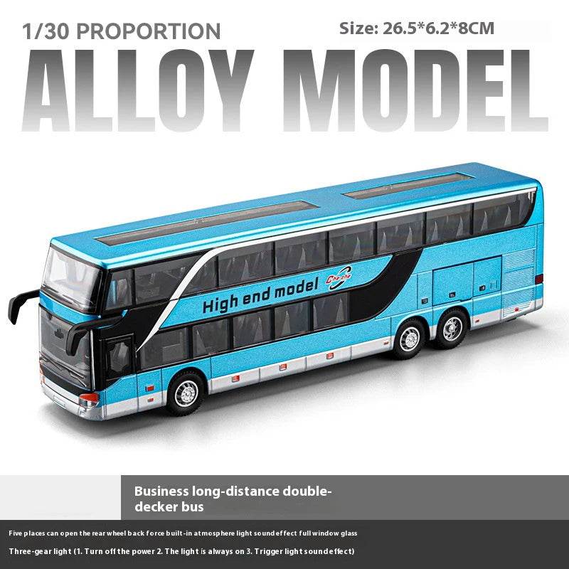Premium Diecast Bus Model 1:30 Scale Double Decker Kids - ToylandEU