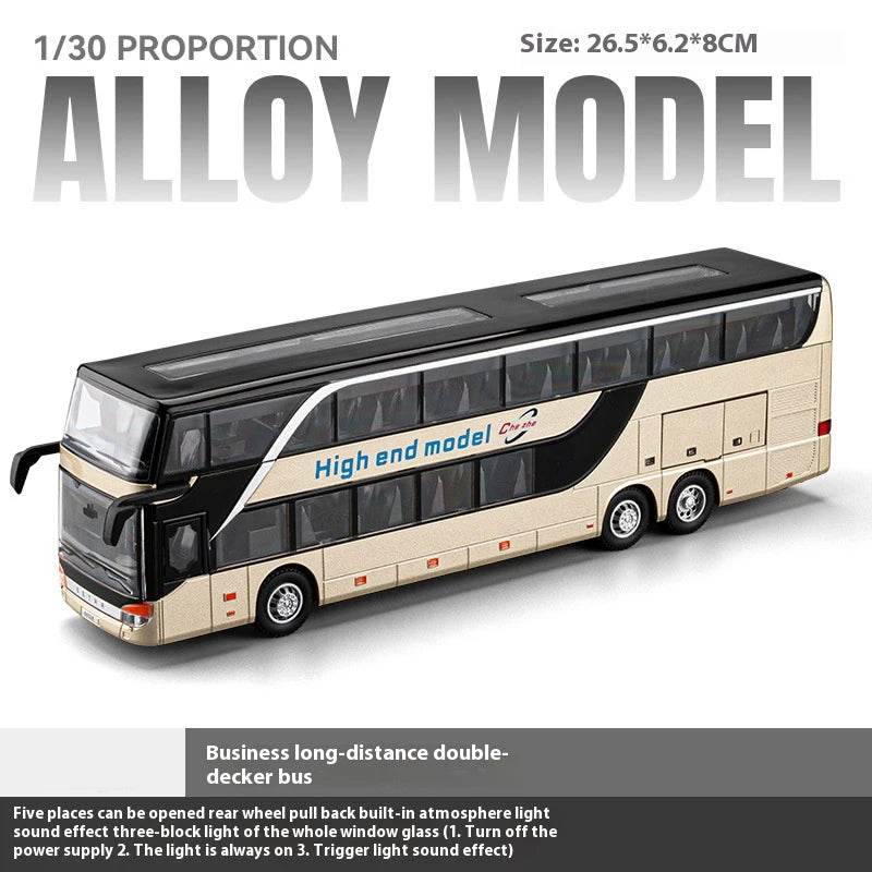 Premium Diecast Bus Model 1:30 Scale Double Decker Kids - ToylandEU