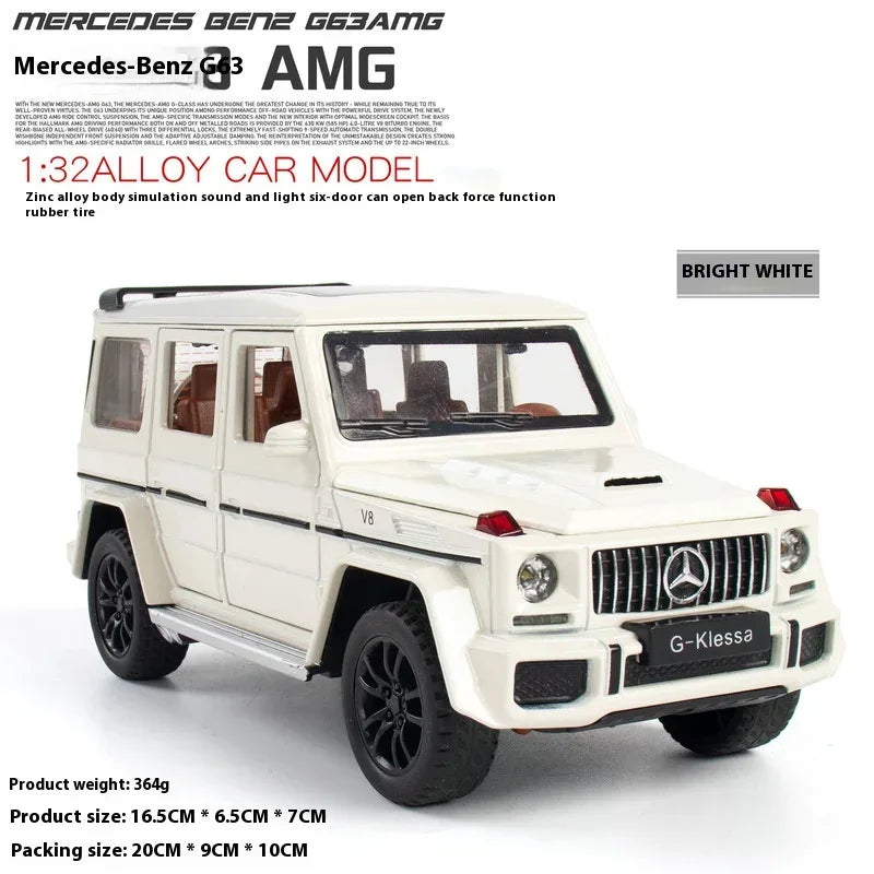 Premium Diecast Car 1 32 Mercedes G63 AMG Sound Light Pull Back Toy For Kids - ToylandEU