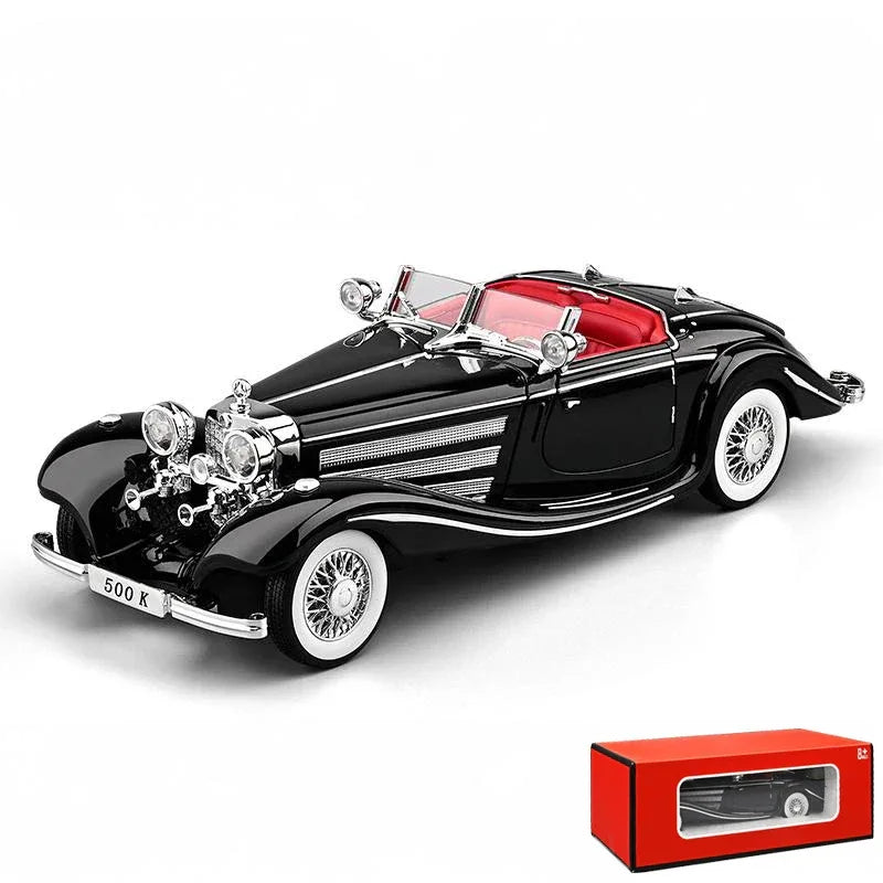 Premium Diecast Car 1To18 Benz 500K 1936 Sound Light Pull Back For Car Fans - ToylandEU
