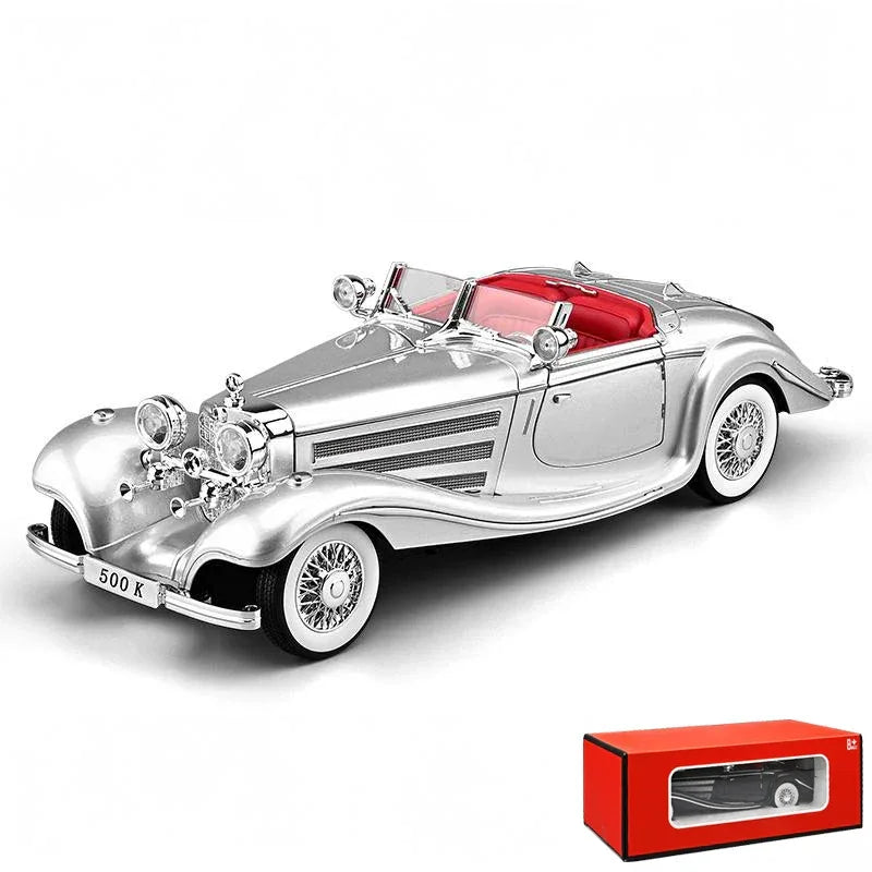 Premium Diecast Car 1To18 Benz 500K 1936 Sound Light Pull Back For Car Fans - ToylandEU