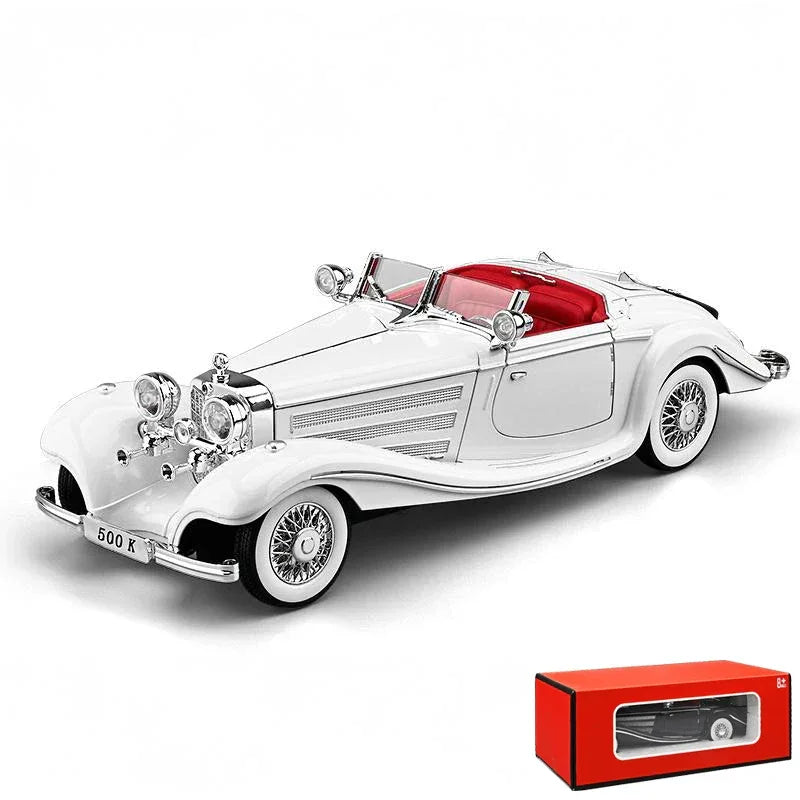 Premium Diecast Car 1To18 Benz 500K 1936 Sound Light Pull Back For Car Fans - ToylandEU