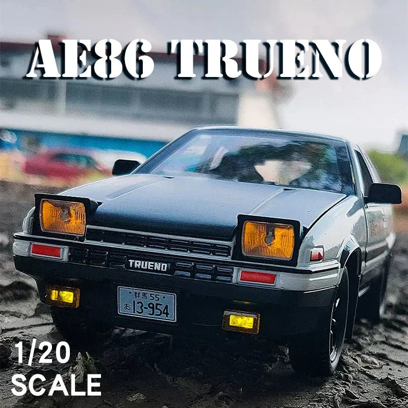 Premium Diecast Car 1to20 Scale Initial D AE86 With Sound And Light For Kids - ToylandEU