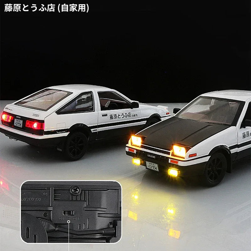 Premium Diecast Car 1to20 Scale Initial D AE86 With Sound And Light For Kids - ToylandEU