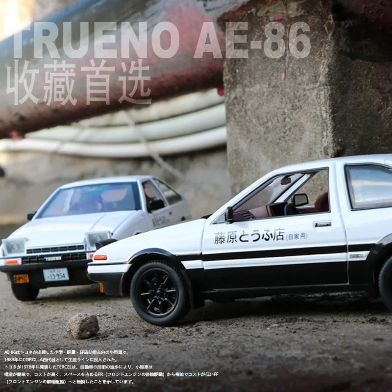 Premium Diecast Car 1to20 Scale Initial D AE86 With Sound And Light For Kids - ToylandEU