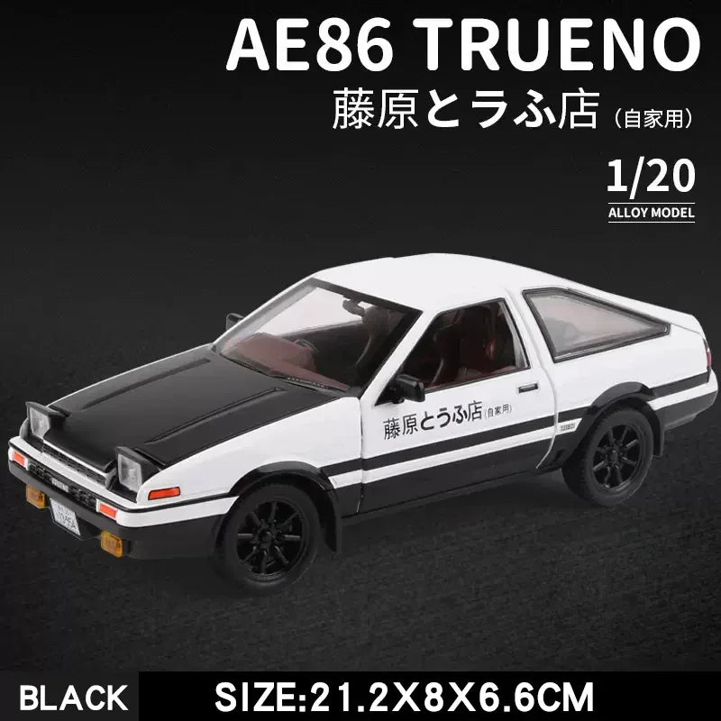 Premium Diecast Car 1to20 Scale Initial D AE86 With Sound And Light For Kids - ToylandEU