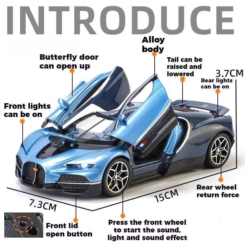 Premium Diecast Car 1to32 Bugatti Tourbillon Alloy Boys - ToylandEU
