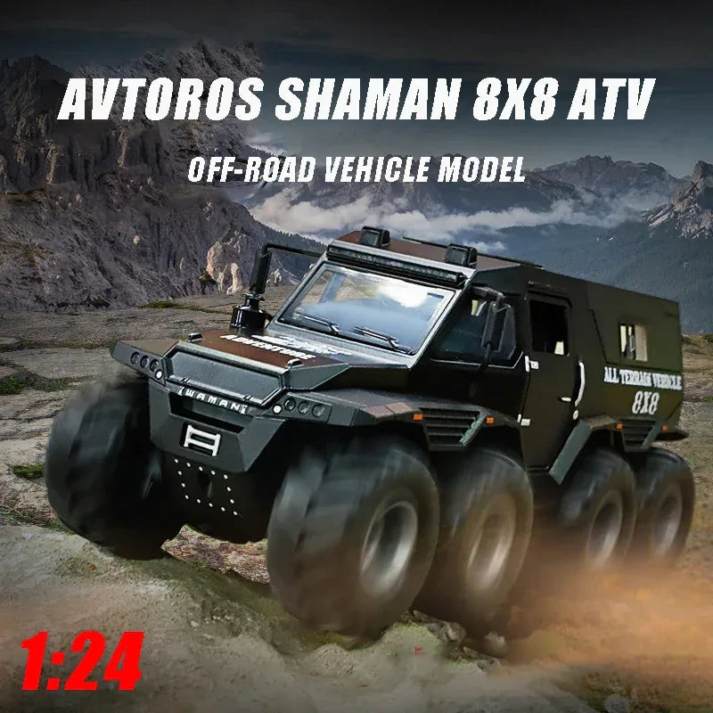 Premium Diecast Car 8X8 Conqueror Shaman SUV Sound Light Pull Back Collectors - ToylandEU