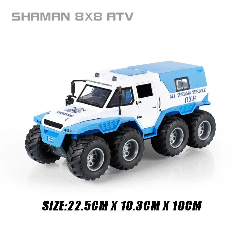 Premium Diecast Car 8X8 Conqueror Shaman SUV Sound Light Pull Back Collectors - ToylandEU