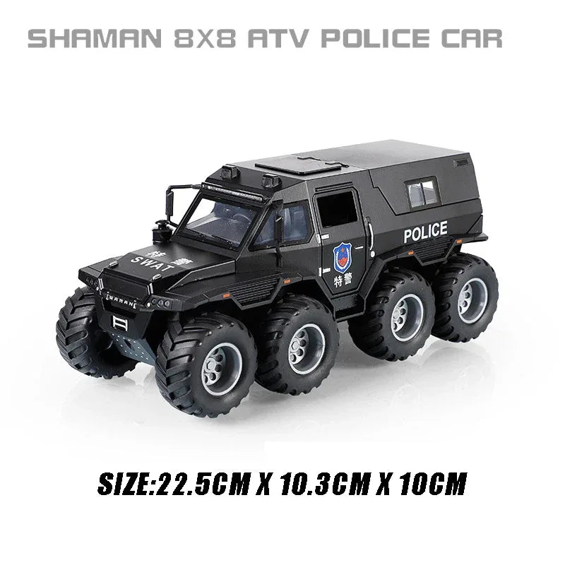 Premium Diecast Car 8X8 Conqueror Shaman SUV Sound Light Pull Back Collectors - ToylandEU