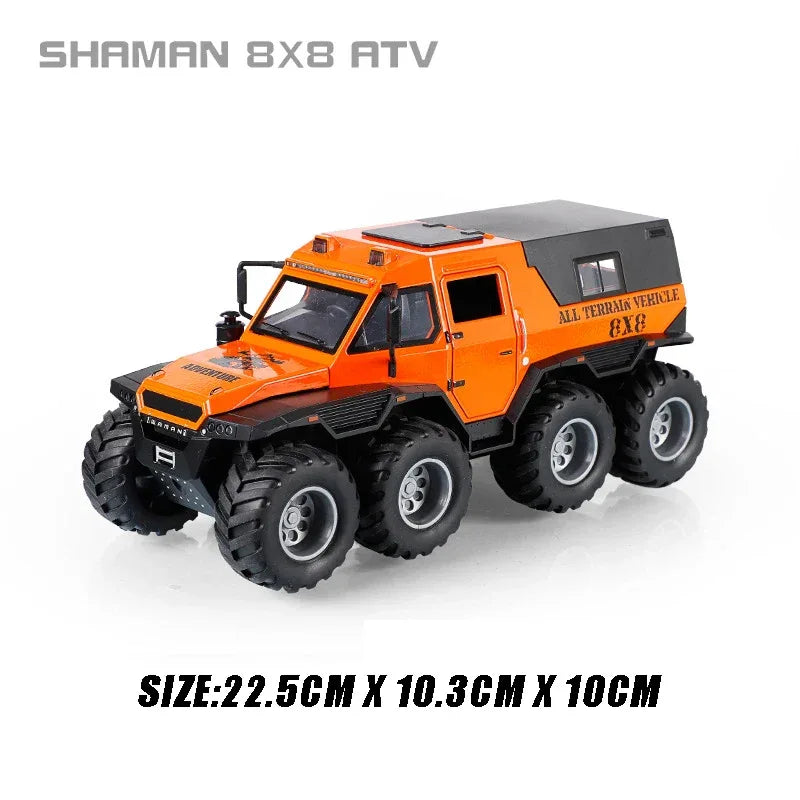 Premium Diecast Car 8X8 Conqueror Shaman SUV Sound Light Pull Back Collectors - ToylandEU