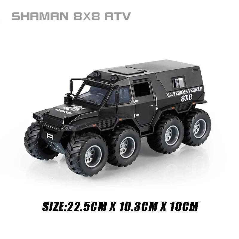 Premium Diecast Car 8X8 Conqueror Shaman SUV Sound Light Pull Back Collectors - ToylandEU