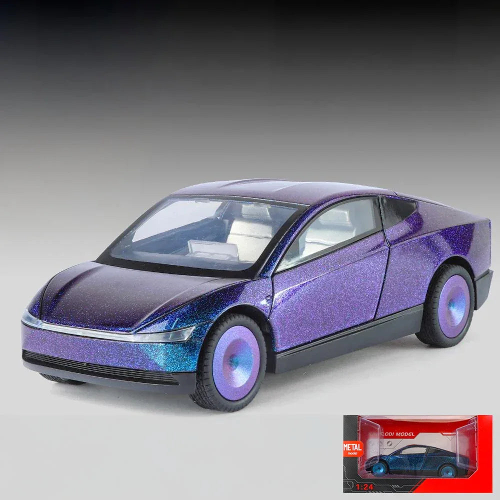 Premium Diecast Car Alloy Robotaxi Cybercab 1:24 With Sound And Light For Boys - ToylandEU