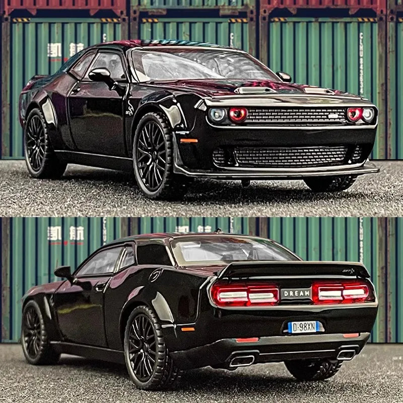 Premium Diecast Car Dodge Challenger Hellcat SRT With Sound And Light For Boys - ToylandEU