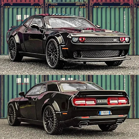 Premium Diecast Car Dodge Challenger Hellcat SRT With Sound And Light For Boys - ToylandEU