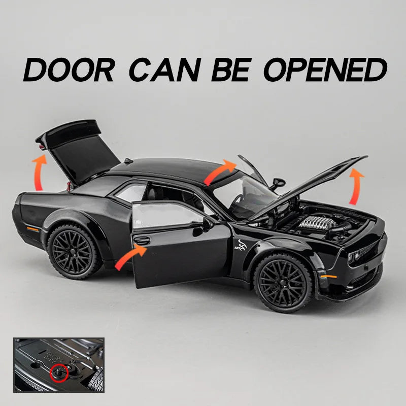Premium Diecast Car Dodge Challenger Hellcat SRT With Sound And Light For Boys - ToylandEU