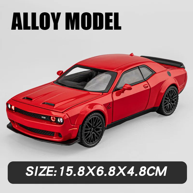 Premium Diecast Car Dodge Challenger Hellcat SRT With Sound And Light For Boys - ToylandEU