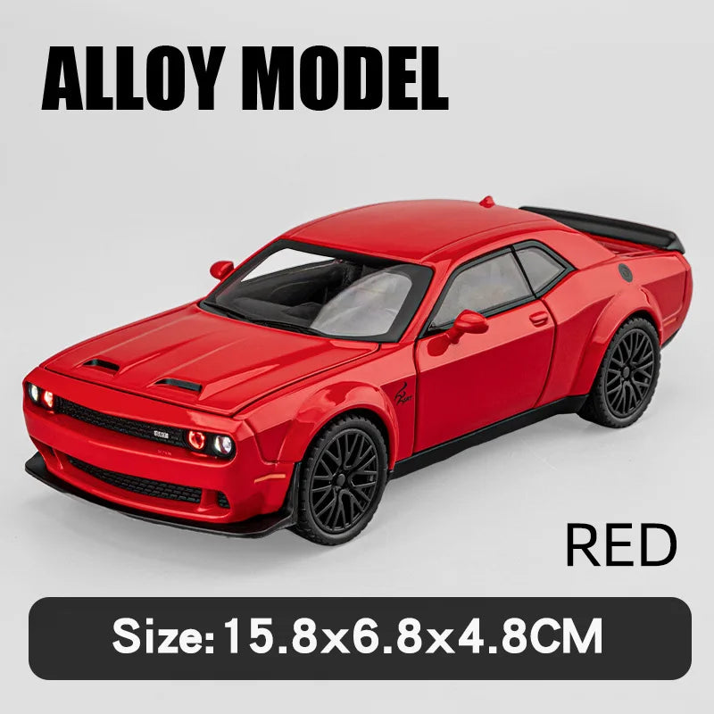 Premium Diecast Car Dodge Challenger Hellcat SRT With Sound And Light For Boys - ToylandEU