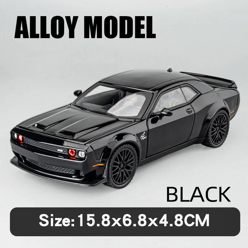 Premium Diecast Car Dodge Challenger Hellcat SRT With Sound And Light For Boys - ToylandEU
