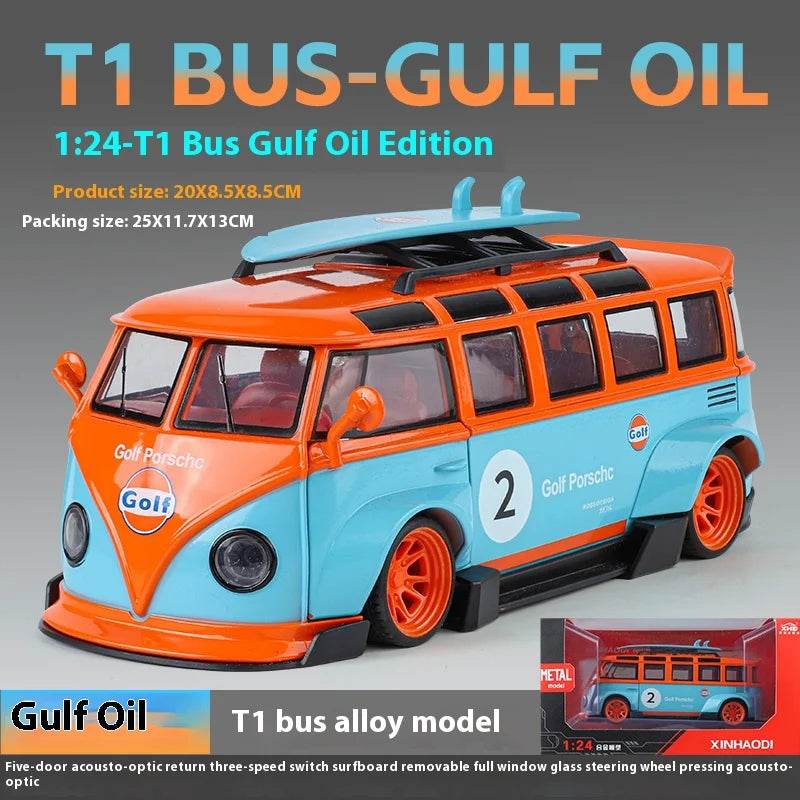 Premium Diecast Car Gulf Oil Martini T1 Bus 1:24 For Boys - ToylandEU