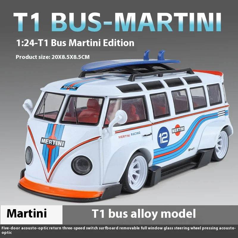 Premium Diecast Car Gulf Oil Martini T1 Bus 1:24 For Boys - ToylandEU