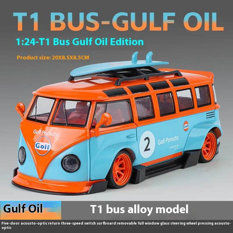 Premium Diecast Car Gulf Oil Martini T1 Bus 1:24 For Boys - ToylandEU
