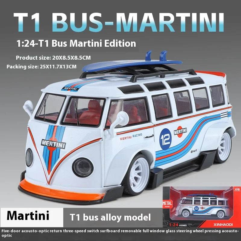 Premium Diecast Car Gulf Oil Martini T1 Bus 1:24 For Boys - ToylandEU