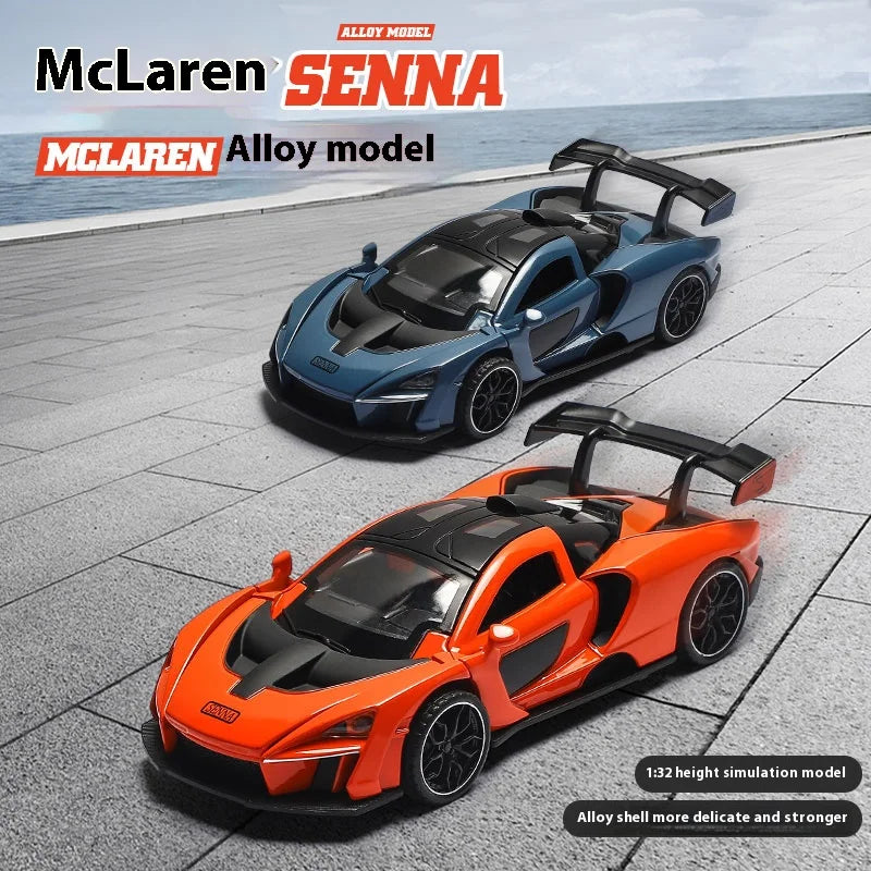 Premium Diecast Car McLaren Senna 1 To 32 Scale Sound And Light Pull Back For Kids Gift - ToylandEU