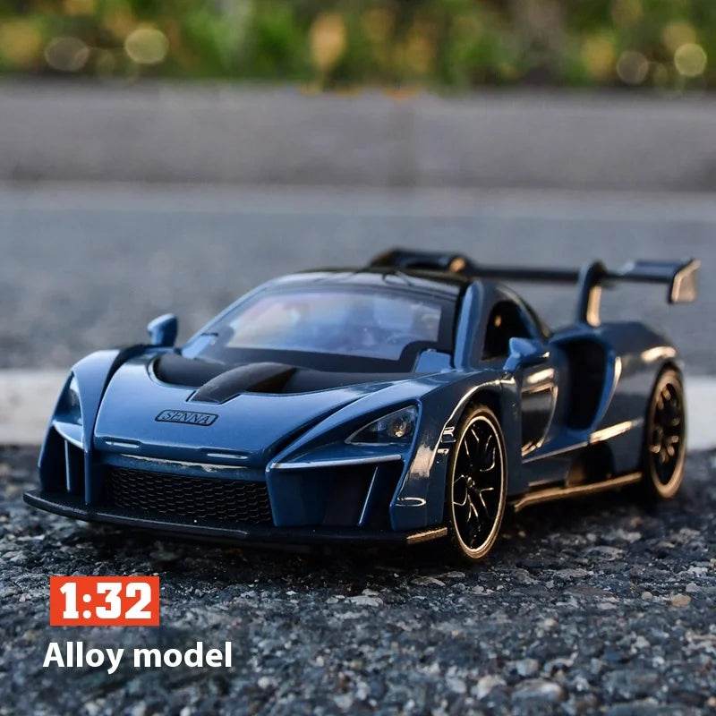Premium Diecast Car McLaren Senna 1 To 32 Scale Sound And Light Pull Back For Kids Gift - ToylandEU