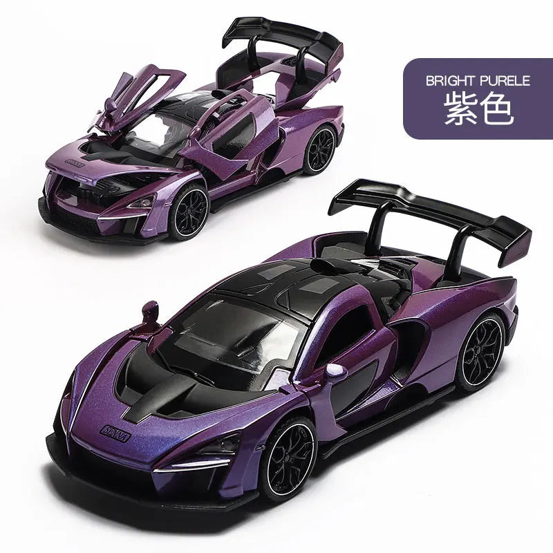 Premium Diecast Car McLaren Senna 1 To 32 Scale Sound And Light Pull Back For Kids Gift - ToylandEU