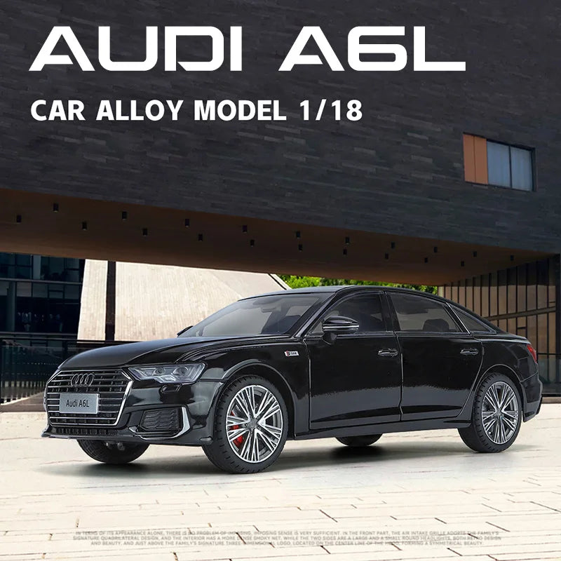 Premium Diecast Car Model 1 18 Audi A6L Alloy Metal With Sound And Light For Collectors - ToylandEU
